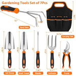 HASTHIP Gardening Tools Set of 14PCS for Home Planting with Ergonomic Handles | Stainless Steel and Tote Bag