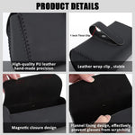 HASTHIP® Organizador de Gafas de Sol para Coche,Caja Almacenamiento Visera con Clip Magnético,Porta Gafas PU Cuero para Visera Solar Soporte con Cierre Imantado Antideslizante