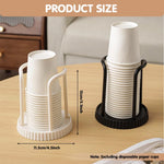 HASTHIP Paper Cup Dispenser for Home and Office with Dual Organizer Rack | Black and White Set of 2
