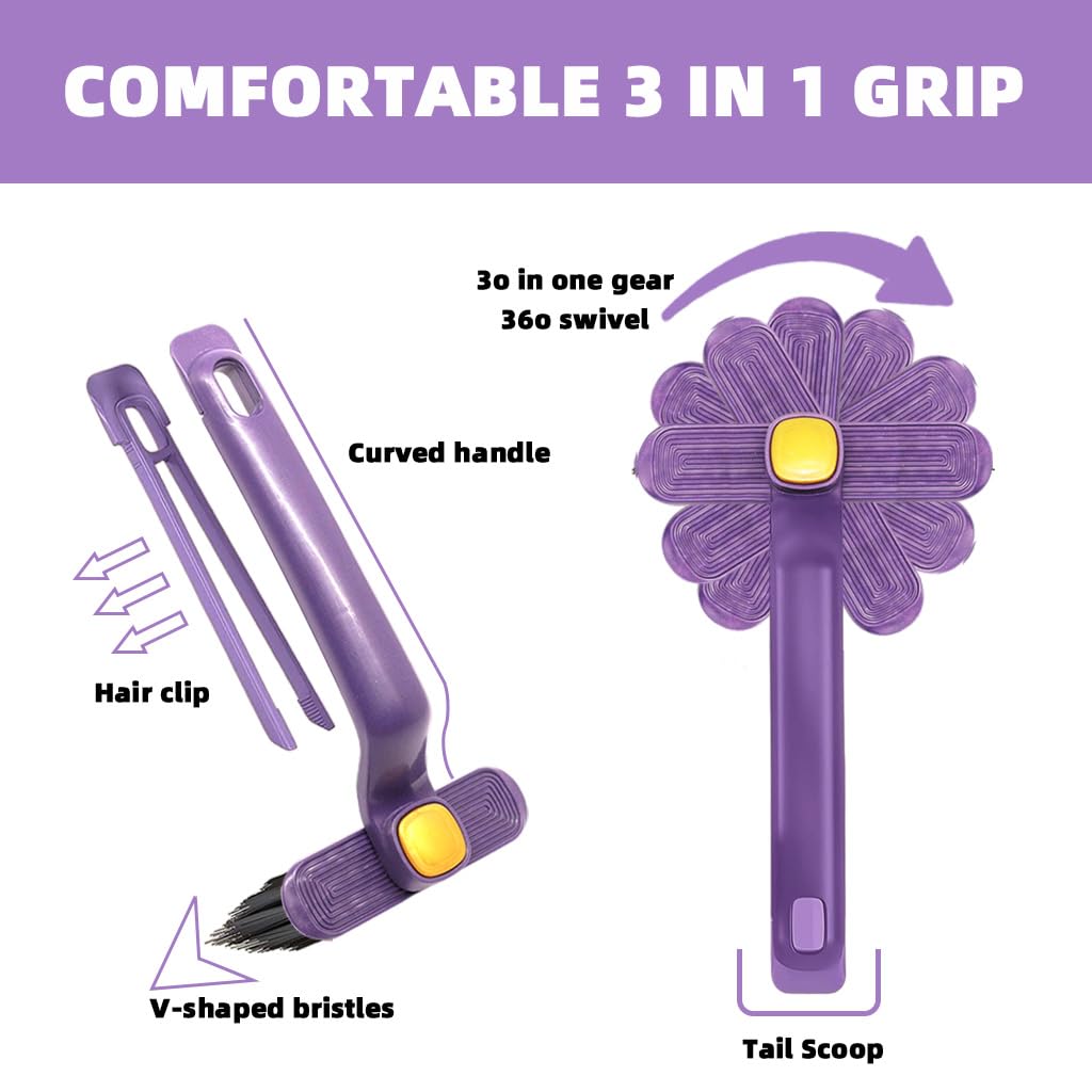 HASTHIP® 2in 1 Window Groove Cleaning Brush with Tong Tool, 360 ° Flexible Rotatable Narrow Cleaning Brush Corner Cleaning Brush Crevice Cleaning Brush for Kitchen, Balcony, Window, Car Upholstery