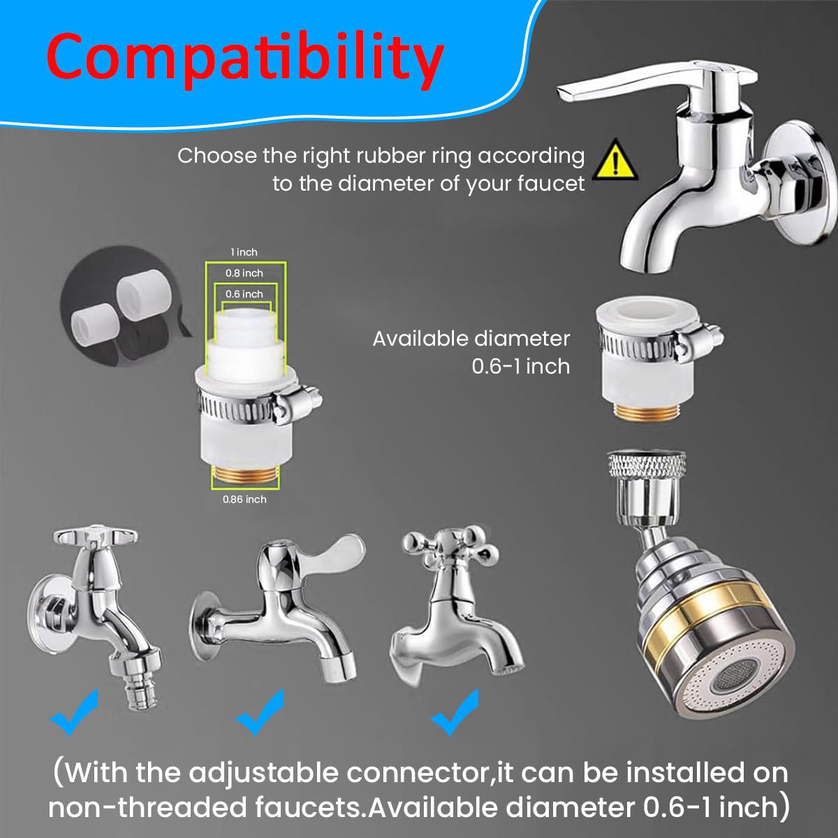 HASTHIP Swivel Faucet Aerator for Kitchen Sink with 3 Spray Modes and 360° Rotation | Chrome-Plated Water Saving Nozzle