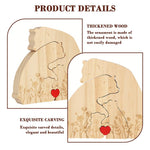 HASTHIP Wooden Family Bear Puzzle Desk Decor with Heart Accent for Personalized Home Gift