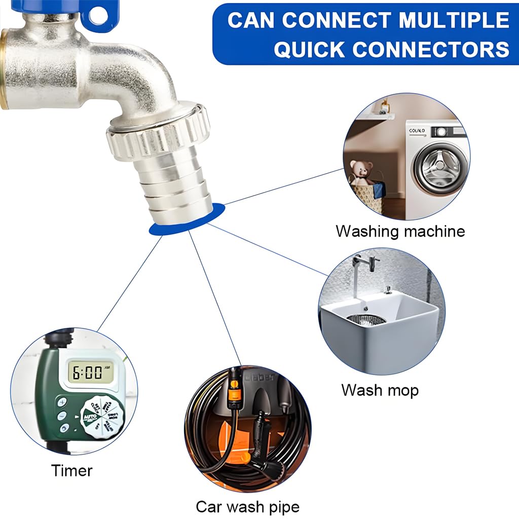 HASTHIP Water Faucet for Outdoor Spigots featuring 1/2 in Thread and Lockable Zinc Alloy Design