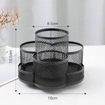 HASTHIP® Pen Stand Pen Organizer for Study Table,360° Rotating Mesh Desk Organizer with 7 Compartments