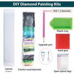 HASTHIP 5D Diamond Painting Art Kit for Home Decor with Dreamy Beach Moonlit Night 12x16 in | Beginner Friendly Set