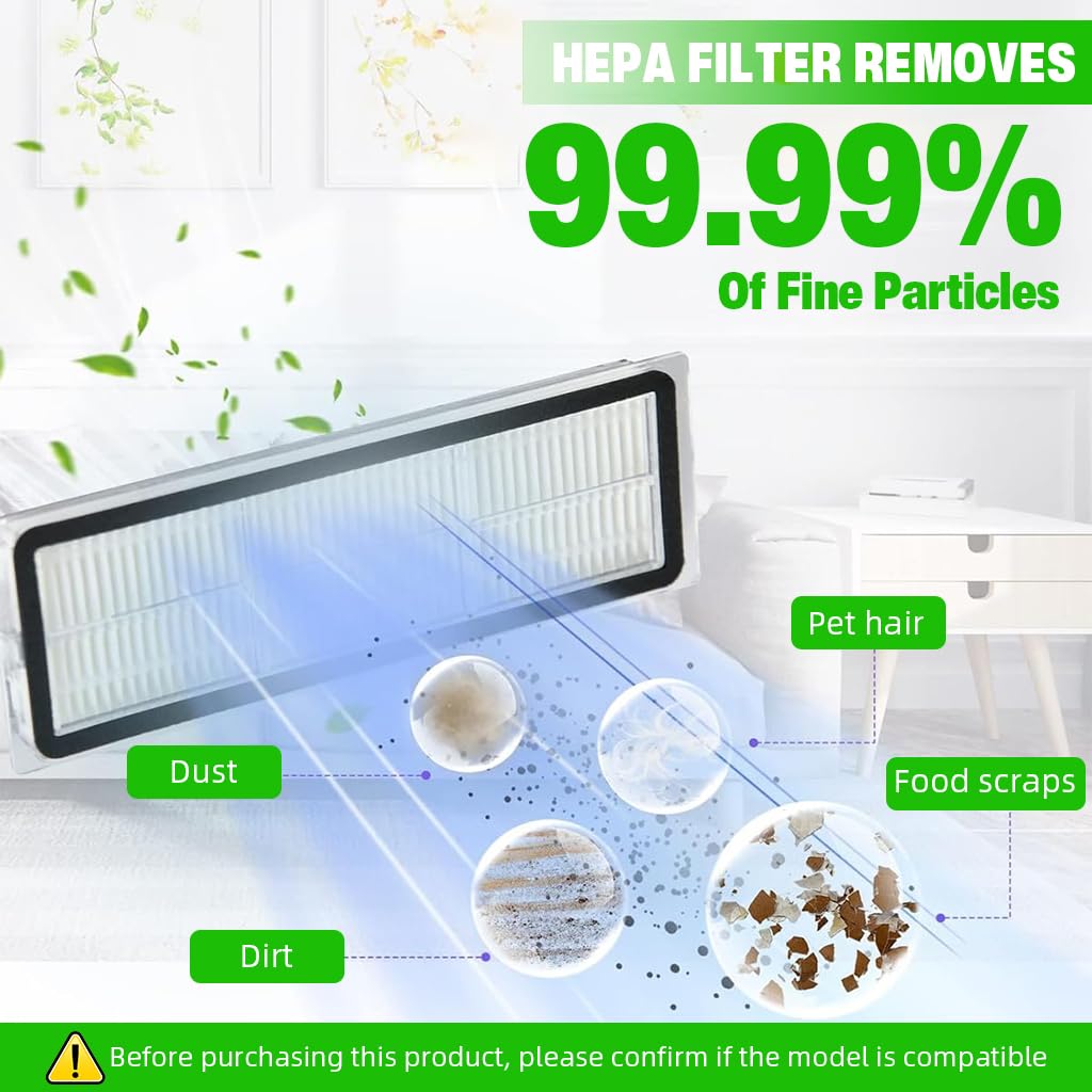 HASTHIP Compatible Accessories for Dreame D10s Plus Vacuum Cleaner with 10pcs Set | Includes Main Brush Side Brushes Mops and Filters
