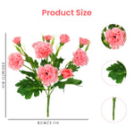 HASTHIP Artificial Carnation Flower Bunches for Home Decor with 5 Branches and Pink Blooms | Elegant Festival and Room Decoration