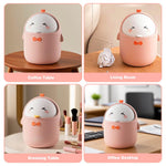 HASTHIP Mini Desktop Trash Can with 90 Trash Bags for Home Kitchen Office | Pink Wastebasket