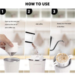 Filter Coffee Maker with Bottom Cup Double Mesh Pour Over Coffee Filter Food Grade Stainless Steel & Plastic Coffee Dripper 100% Paperless Foldable Fit Most Cup Keep Coffee Flavour Easy Clean
