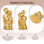 HASTHIP Romantic Couple Desk Statue for Home Decor with 1.96x4.21 in Golden Resin Finish