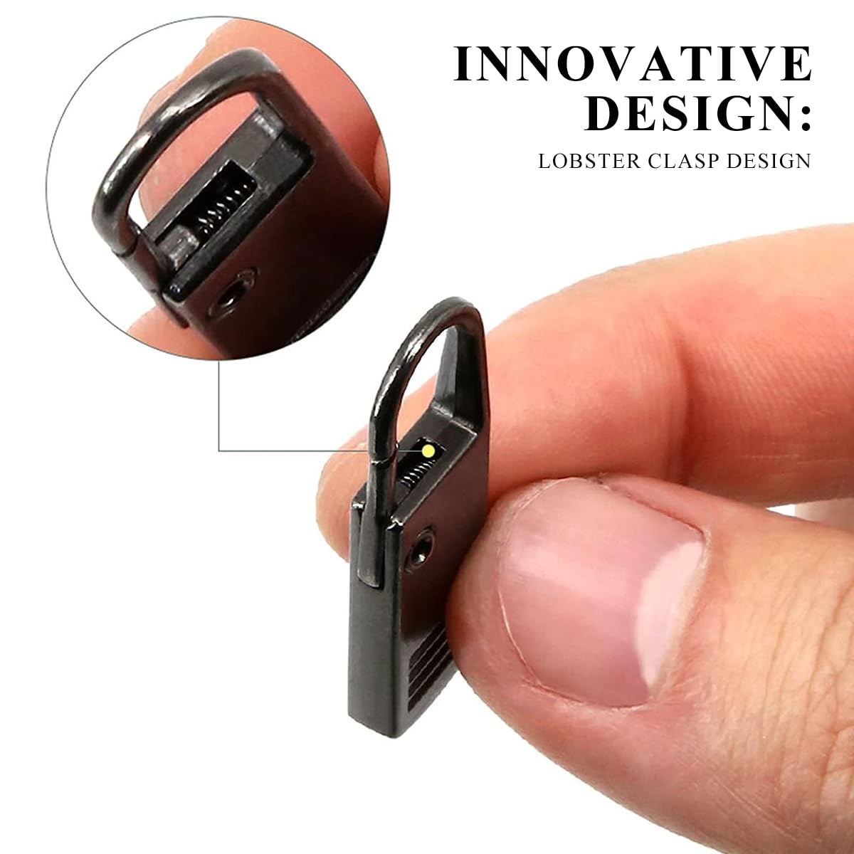 HASTHIP Zipper Puller for Jackets and Backpacks featuring Quick Release Metal Tabs | 10 Pcs Black
