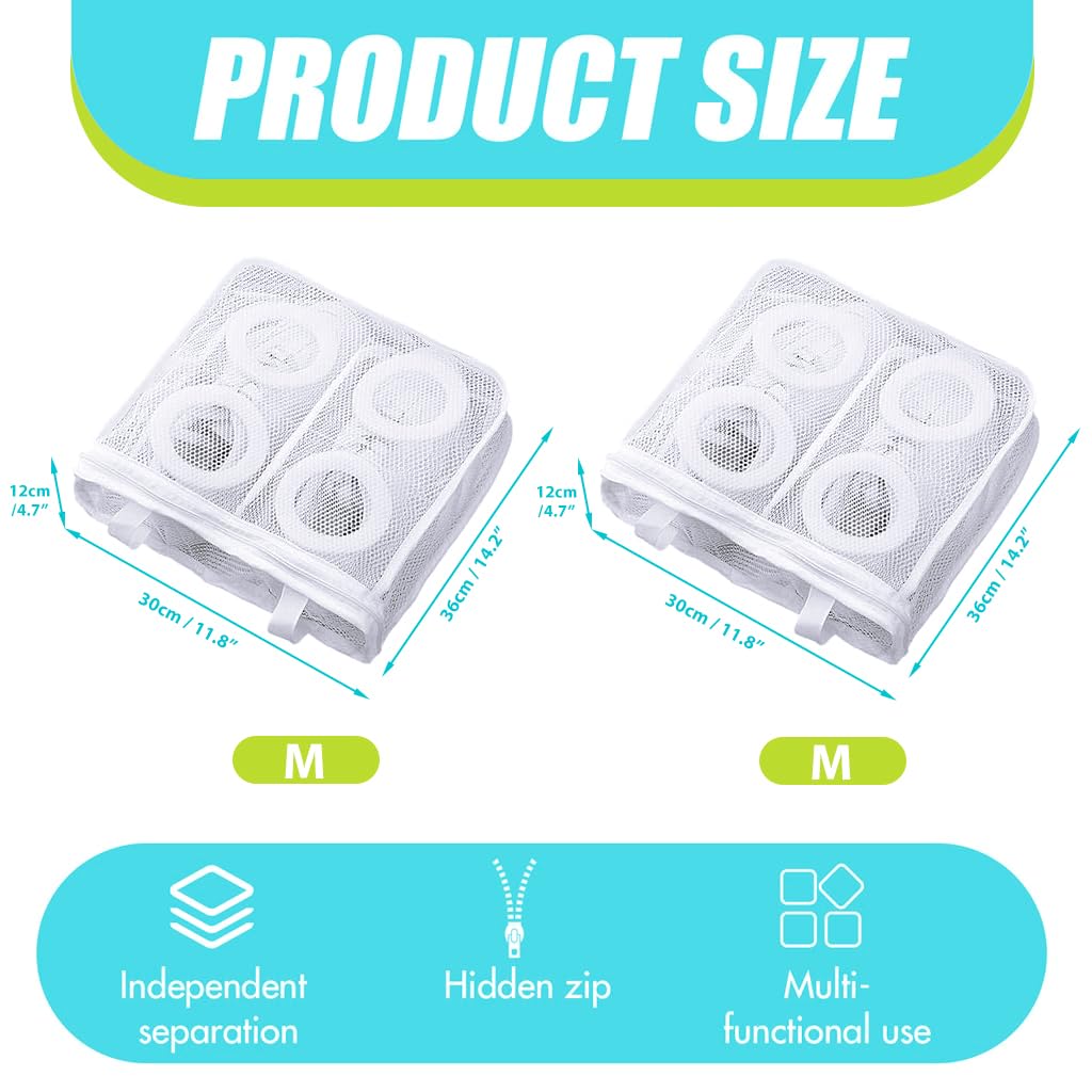 HASTHIP Shoes Wash Bags for Sneakers and Clothing 11.8x14.1x4.7 in with Zipper and Straps