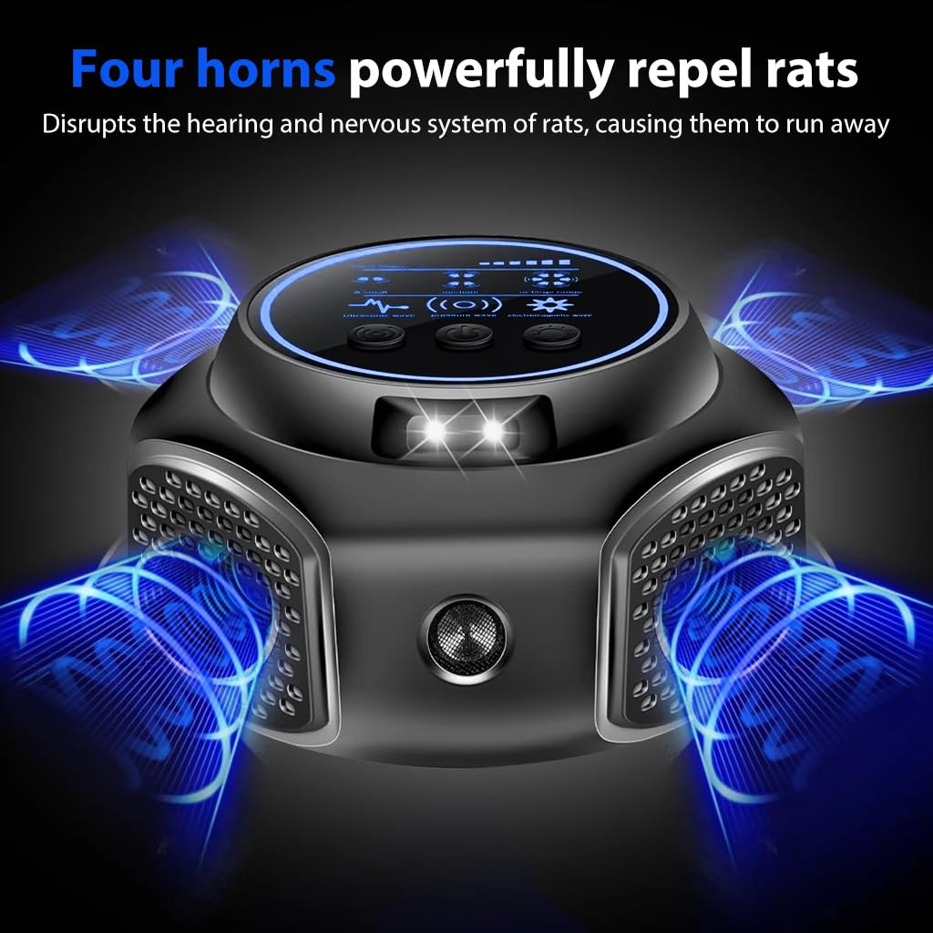 HASTHIP Ultrasonic Mouse Repellent for Indoor Pest Control with 4 Modes and LCD Display | Safe Silent Operation for Home and Garage