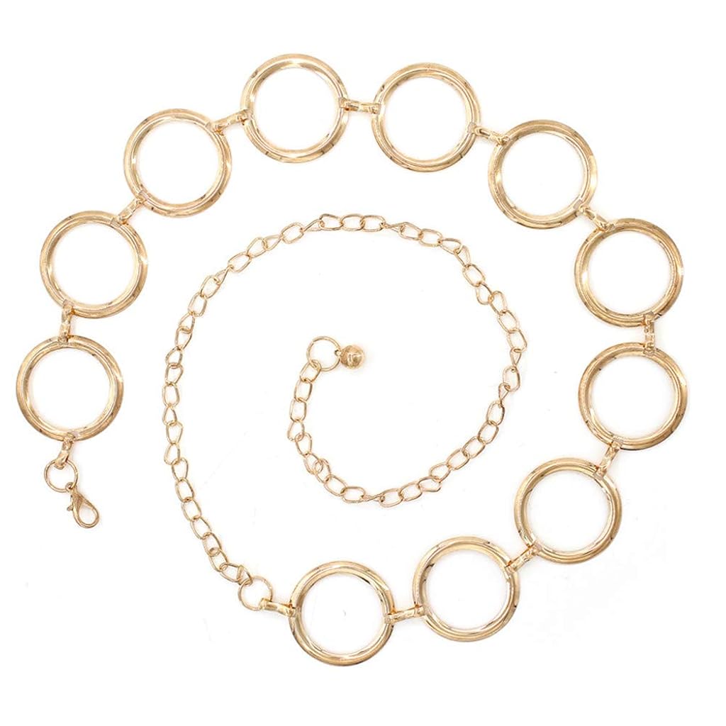 HASTHIP® Cinturón de eslabones metálicos de moda para mujer