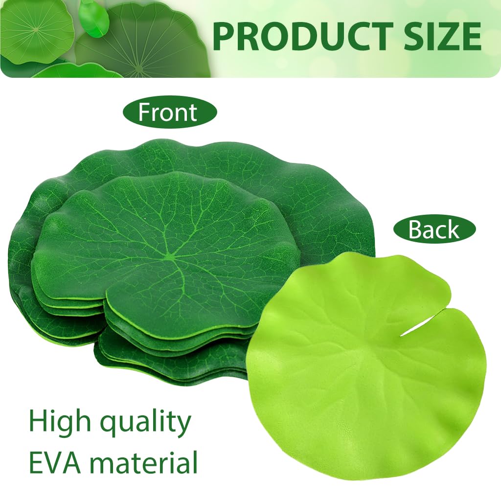 HASTHIP Artificial Floating Lily Pads for Ponds featuring Mixed 4 and 6 in Foam Leaves | Natural Water Decor