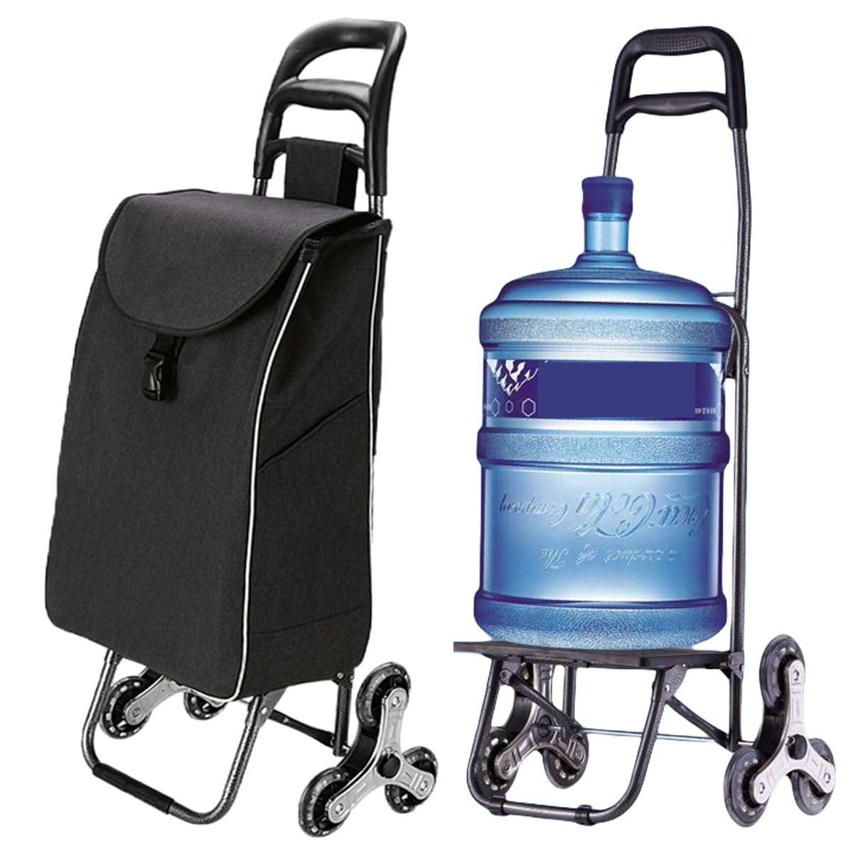 HASTHIP® Shopping Cart with Wheels, Foldable 6-Wheel Luggage