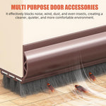 HASTHIP Door Draft Stopper 35 Inch for Interior and Exterior Doors with Brush Seal | Self Adhesive PVC Noise and Dust Blocker