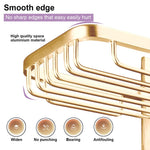 HASTHIP Double Soap Holder for Bathroom featuring Self Draining Dual Slots and Hooks | Golden Aluminum Wall Mount Design