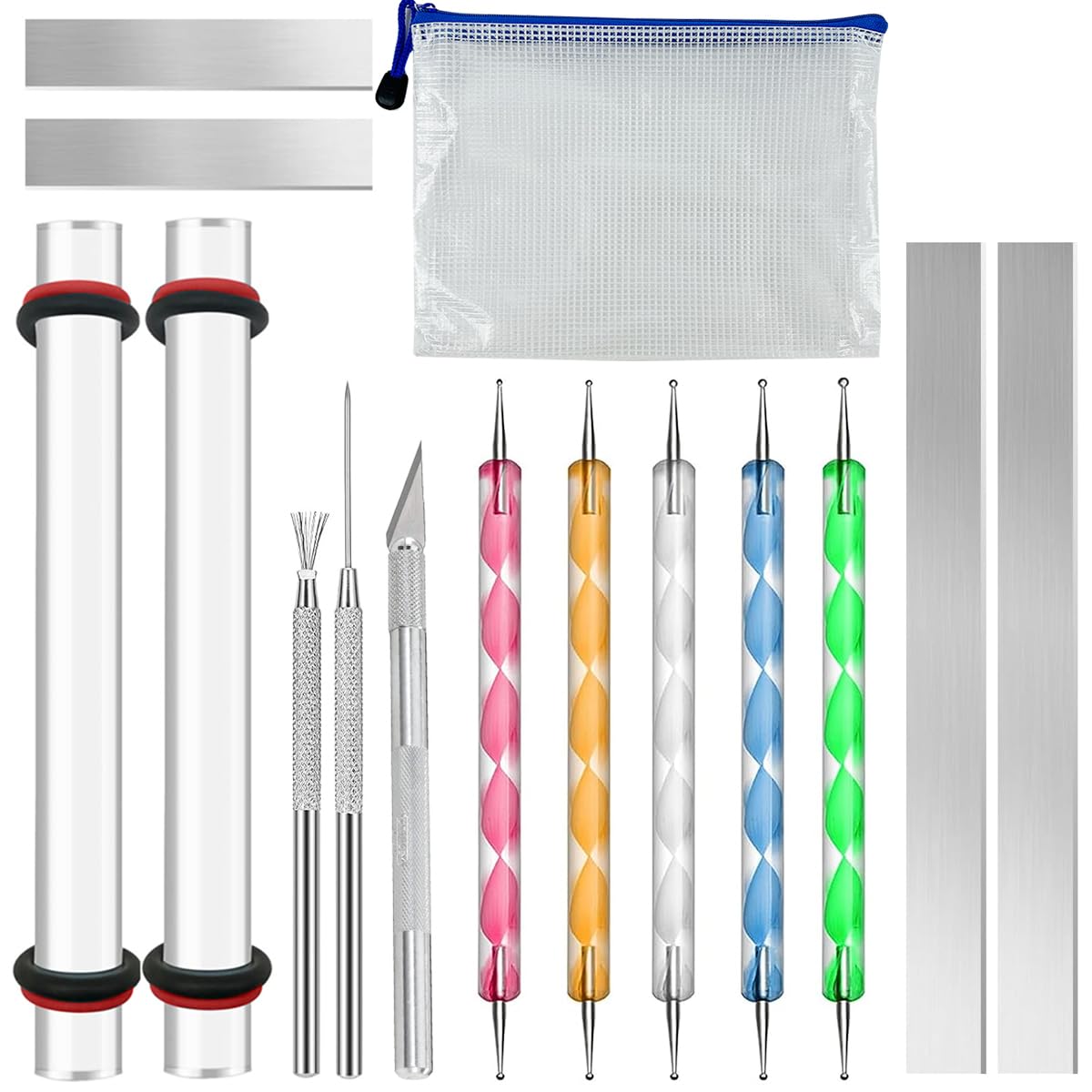 HASTHIP Clay Sculpting Toolkit for Polymer and Air Dry Clay with 14 Tools | Stainless Steel & Acrylic Set for Artists and DIY Craft