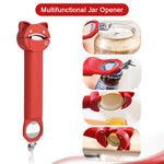 HASTHIP Retractable Multifunctional Can Opener with Adjustable Stainless Steel Cap Remover (Red)