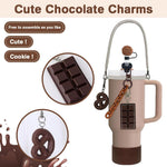 HASTHIP Stanley Cup Accessories Set for Travel with Hand Strap and Silicone Bottom Sleeve | 5Pcs Charms and Cookie Straw Cover