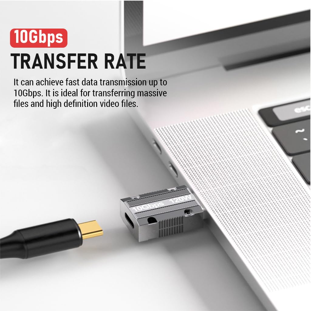 USB C to USB A OTG Adapter Type C to USB Adapter USB 3.1 Adapter Support Data Transfer & Max 120W Fast Charging Zinc Alloy