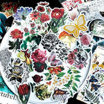 60PCS Stickers Set Vintage Stickers Journal Diary Paper Stickers for Scrapbook Decorative Scrapbooking Self-Adhesive Tropical Plants Stickers for DIY Embellishment Supplies