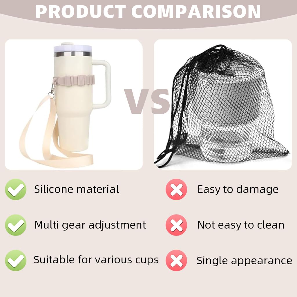 HASTHIP Water Bottle Carrier for Hiking and Camping with Adjustable Silicone Strap | Removable Shoulder Sling for Walking and Picnic
