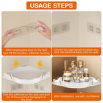 HASTHIP Bathroom Organizer for Corner Storage with No Drill Installation and ABS Shelves | Pack of 2 Space Saver for Modern Washroom Décor