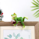 HASTHIP Resin Frog Decor for Planters and Fish Tanks featuring Hangable Design 2.36 in Green Figurine