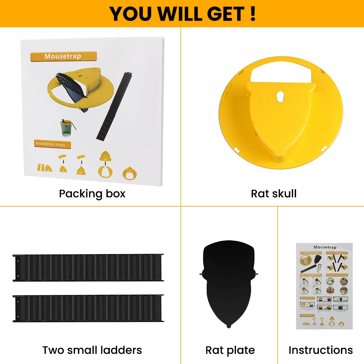 HASTHIP Mouse Trap Bucket for Mice and Rats featuring Flip Lid Design | 3PCS Reusable Catcher