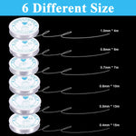 HASTHIP Elastic Bracelet String Cord for Jewelry Making with 6 Rolls 0.4mm–1mm | Crystal Clear Stretchy Bead Cord