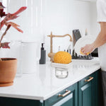 HASTHIP® 2 in 1 Glass Dish Soap Dispenser for Kitchen Sink-White