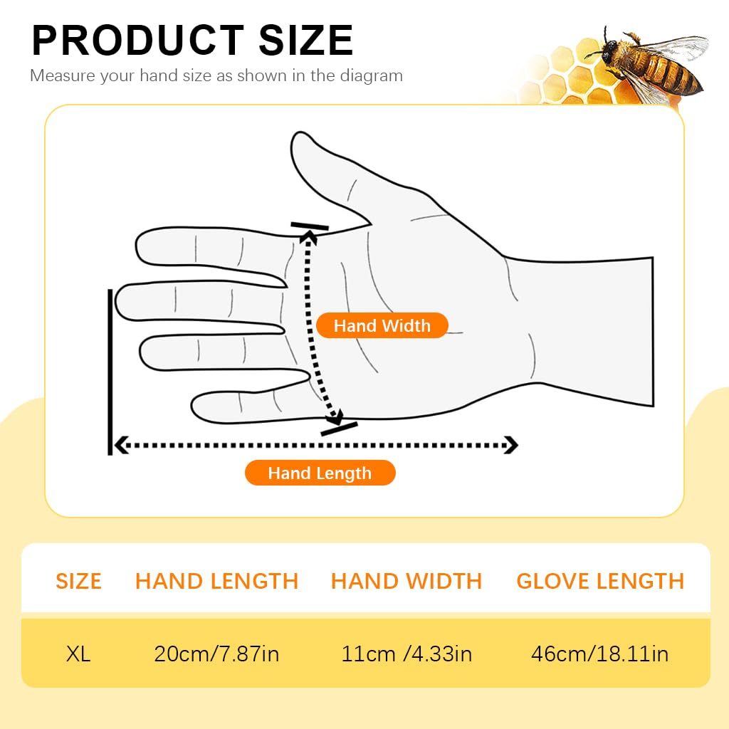 HASTHIP Beekeeping Gloves for Gardening and Landscaping featuring Elastic Cuff and Elbow-Length Protection | Anti-Slip Thickened Fabric for Men and Women