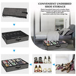 HASTHIP Under Bed Shoe Storage Organizer for 6–12 Pairs with Clear Zip Cover | 75x60x15cm Folding Non Woven Fabric Box