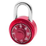 HASTHIP Combination Padlock for Gym Lockers and Gates with 40mm Dial | Anti Cut Metal Lock Red