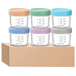 HASTHIP Salad Dressing Container Set for Seasonings and Jam 6 Pcs 4 Oz Glass Jars with Lids