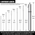 HASTHIP Sewing Needle Set for Leather Craft with Thread Cutter and Thimble | 25pcs 5 Sizes Stainless Steel