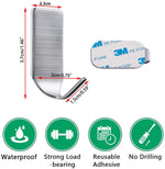 HASTHIP Hooks for Wall Without Drilling, Stainless Steel Adhesive Wall Hanger Self Adhesive Waterproof Heavy Duty Sticky Narrow Wall Hooks (Pack 8).