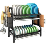 HASTHIP Dish Drying Rack for Kitchen with Double Layer Design and Removable Tray 43x23.5x39cm