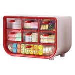 HASTHIP Desktop Storage Box for Office and Home with 3 Tier Compartments and Clear Windows | 180x110x120mm Multifunctional Organizer