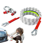 HASTHIP® Cuerda de remolque 6.4ft Heavy Duty para coche,camión y SUV,cable de remolque resistente con ganchos acero y capacidad alta resistencia para emergencias en carretera