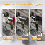 HASTHIP Hair Dryer Holder for Bathroom with 360° Rotatable Grip and Self Adhesive Storage Box