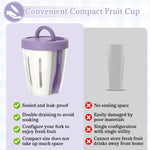 HASTHIP Salad Cup for Fresh Snacks with 20oz Airtight Leak Proof Lid and Built In Strainer | BPA Free Reusable Fruit Container