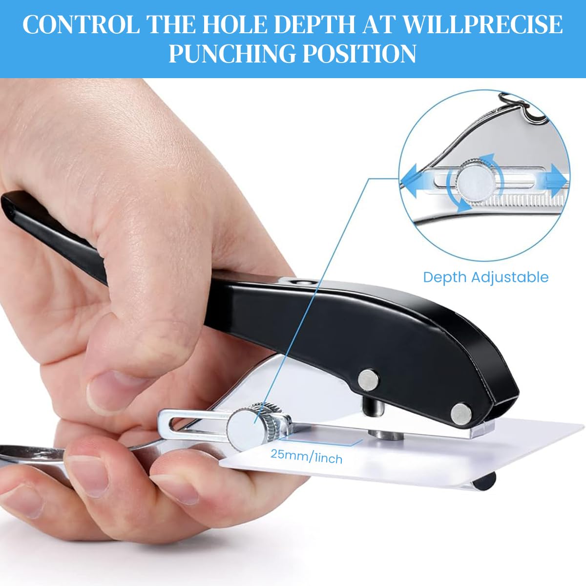 HASTHIP® Manual Edge Band Hole Puncher Plier 10mm Hole Card Punching Tool for Plastic Sheet Paper PVC ABS Opener