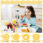 HASTHIP Mini Sauce Bottle Set for Kids with 135 pcs Fruit Forks | Portable Lunch Box Dressing Containers