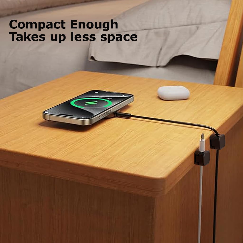 HASTHIP Magnetic Cable Organizer 6Pcs for Desk and Wall featuring Magnetic Closure | Self Adhesive Cord Holder for Home Office