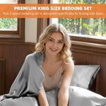 HASTHIP Satin Bedsheet King Size with 2 Pillow Covers featuring 450TC Fabric 270cm x 246cm Grey