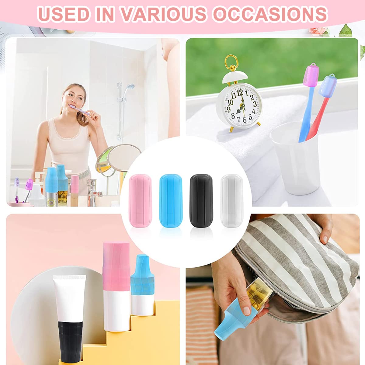 HASTHIP® 8-Pack Silicone Sleeves for Travel Bottles