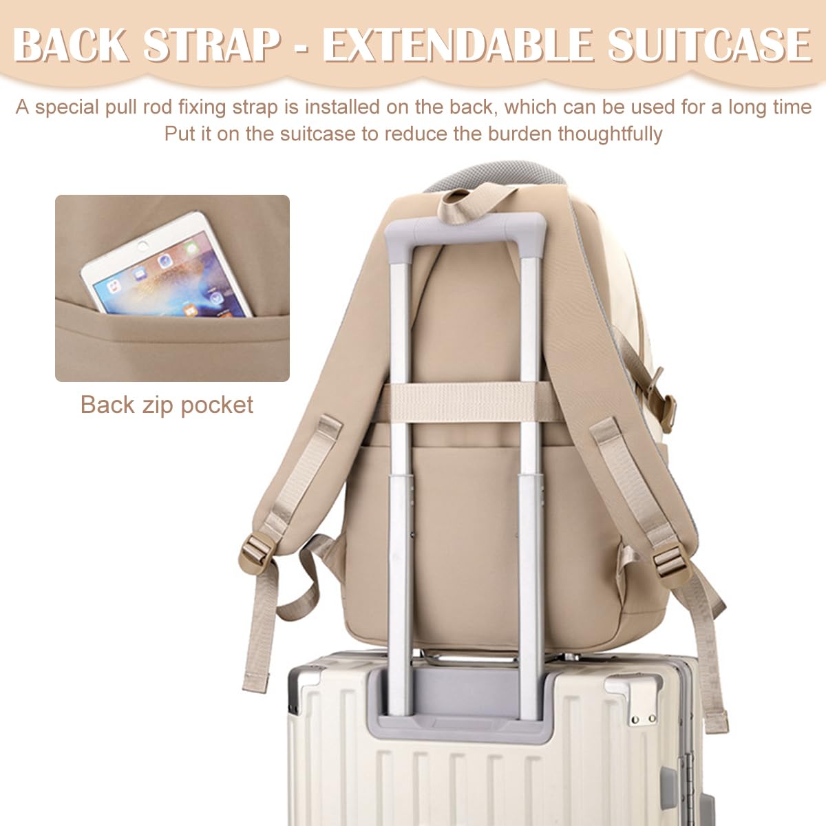 HASTHIP® Casual Backpackk with Cute Accessory 18.1 Inch Bookbags with Pendant Laptop Bag